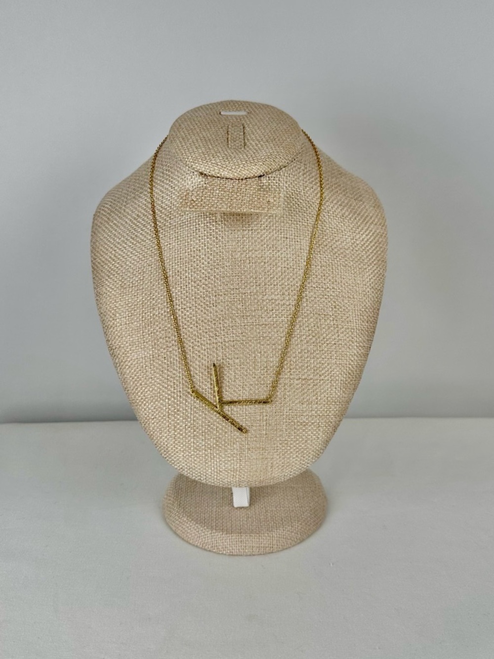 Anthropologie, Initial “K” Necklace, Gold Plated, Chain 16”-18”